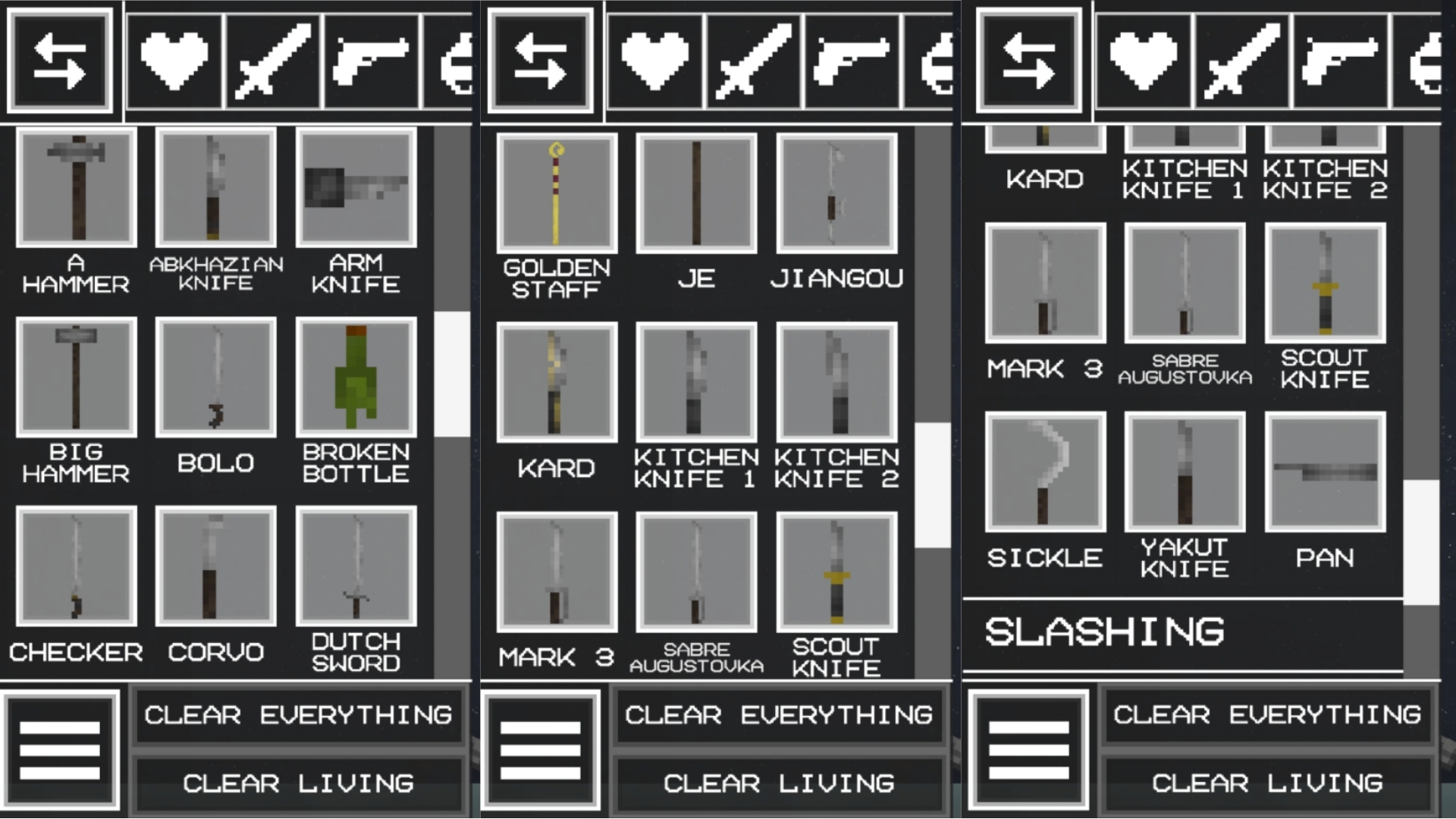 Melee Weapons 1
