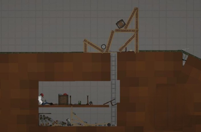 Hill with abandoned building and traps 1